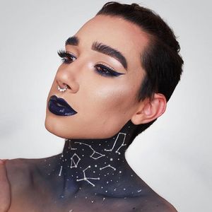 Night Sky by James Charles (via IG-jcharlesbeauty) #Covergirl #makeupartist #mua #halloween #makeup #constellations #JamesCharles
