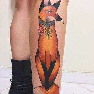 Raposa por Monique Pak! #MoniquePak #TatuadorasBrasileiras #TatuadorasdoBrasil #TattooBr #TattoodoBr #raposa #fox #animal #nature #natureza