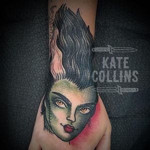 Bride of Frankenstein by Kate Collins (via IG- @katecollinsart) #katecollins #girlsgirlsgirls #traditionaltattoo #ladyhead