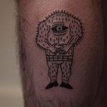 Cyclops Tattoo by Jack Watts @Tattoosforyourenemies #Tattoosforyourenemies #sangbleu #london #black #blackwork #traditional #cyclops