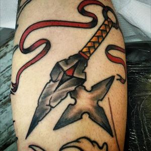Ninja Weapon Tattoo by Emiliano Funari #Ninja #traditional #weapon #EmilianoFunari