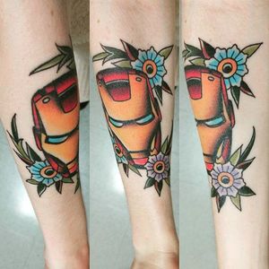 Iron Man tattoo of Sofie. #marvel #superhero #ironman #comic #movie #tonystark #traditional