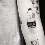 Plastic milk carton, by Emily Alice Johnston #EmilyAliceJohnston #milktattoo #flashtattoo