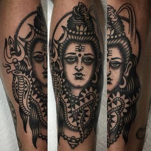 Shiva Tattoo by Ryan Buttar #Shiva #Hinduism #deity #traditional #RyanButtar