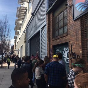 The line outside of the Tattoo to Protect your Parts event. #charity #MagickCity #MagicCobraTattooSociety #PartytoProtect #PlannedParenthood #TattootoProtectyourParts