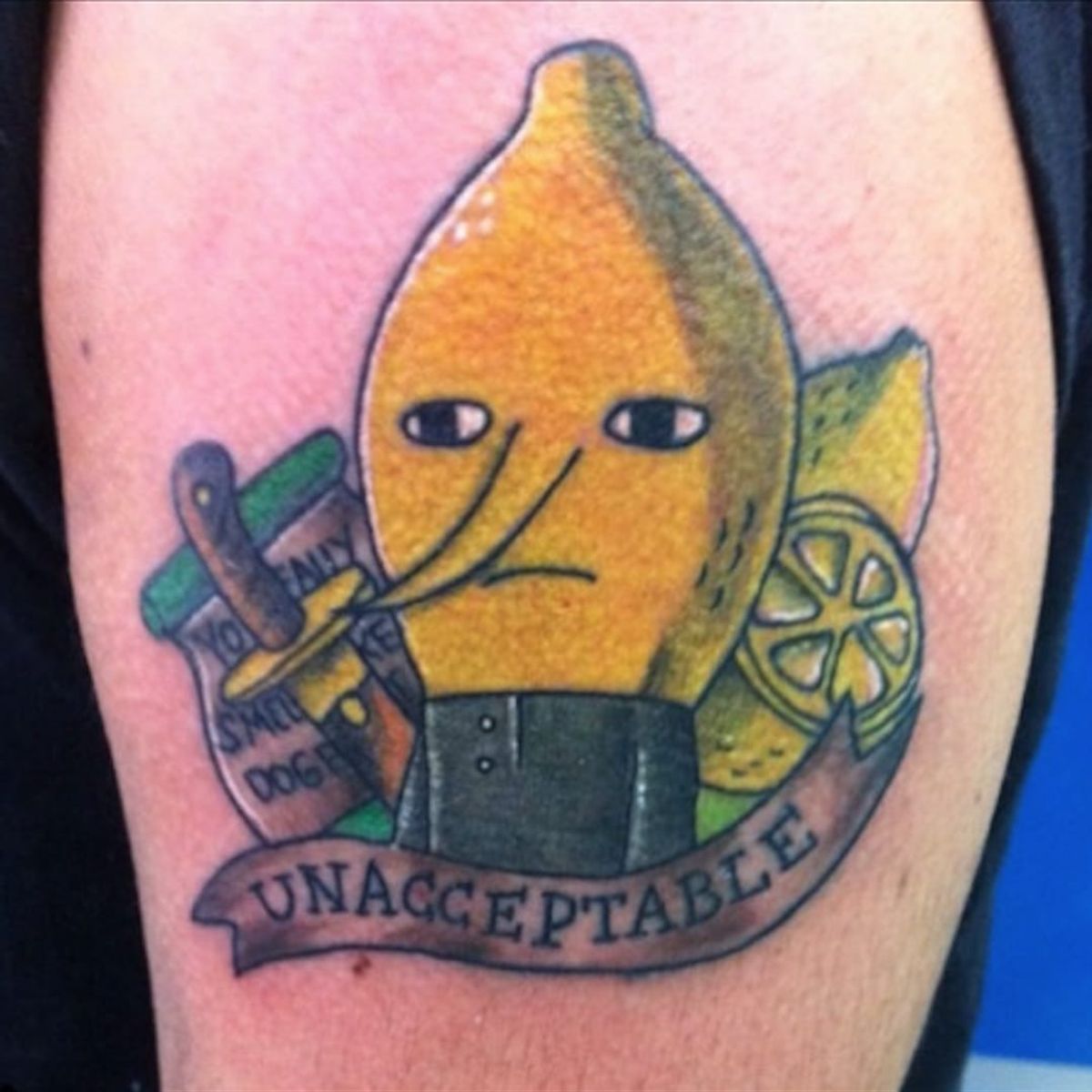 Tattoo uploaded by Ross Howerton • Cheeky portrait of Lemongrab by Jeff