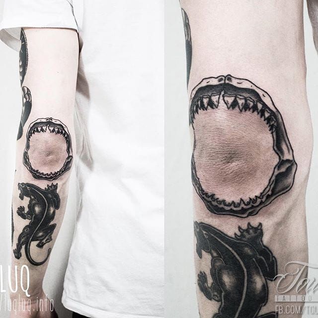 Shark Jaws by Cain Hollandsworth at Grace and Glory Tattoo in Murfreesboro  TN  rtattoos