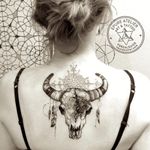Cow skull tattoo by Marie Roura #MarieRoura #graphic #spiritual #cowskull #animalskull #skull