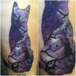 Cat Tattoo by Joe Phillips #cat #galaxy #space #cosmic #abstract #spaceage #JoePhillips