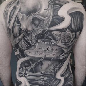 OG Abel tattoo by Giannis Mavropoulos #OGAbel #art #chicano #blackandgrey #GiannisMavropoulos #skull #caterina #diadelosmuertos #kiss
