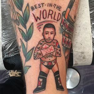 CM Punk Tattoo by Pete Larkin #CMPunk #WWE #Wrestling #traditional #PeteLarkin