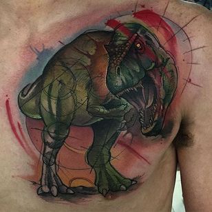 Tatuaje de T-Rex por William Volz #trex #trextattoo #newschooltrex #newschool #newschooltattoo #newschooltattoos #newschoolartist #WilliamVolz