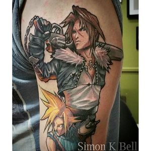 Squall and Cloud tattoo by Simon K Bell. #finalfantasy #ff #videogame