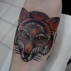 Traditional Fox Tattoo by Mors Tattoo #fox #foxtattoo #foxtattoos #traditionalfox #traditionalfoxtattoo #traditional #traditionaltattoo #traditionalanimal #MorsTattoo
