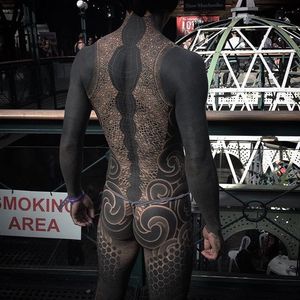 Gakkin. (Instagram: @gakkinx) #largescale #blackwork #bodysuit #backpiece #Gakkin