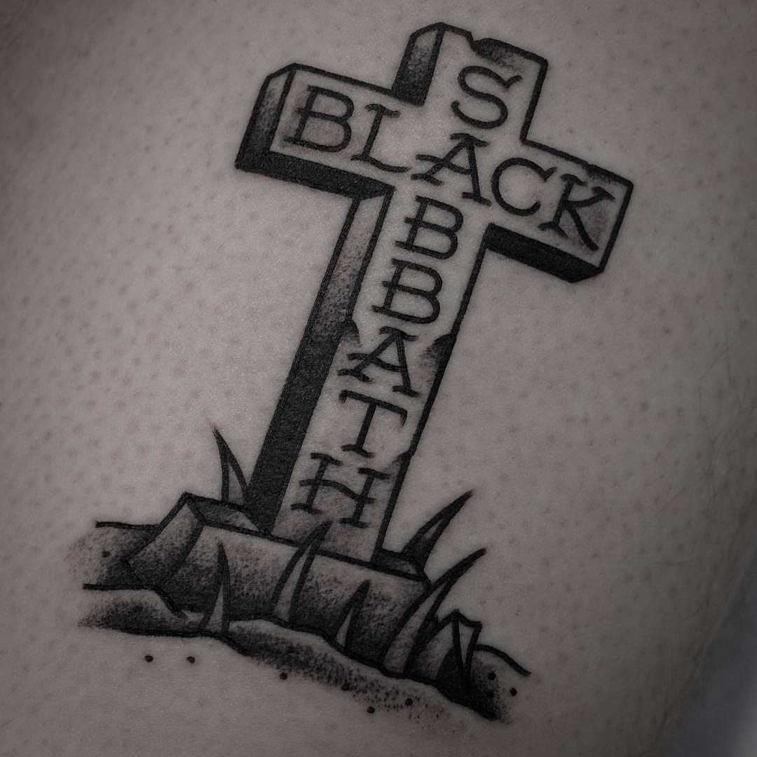 Black Sabbath tattoo done in Cleveland by Dustin Kaiser  Flesh FX  r tattoo