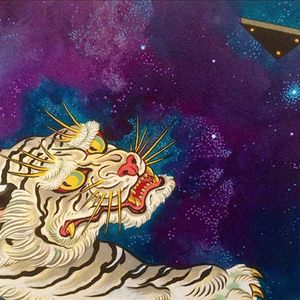 One of Timothy Hoyer's (IG—timothyhoyer) cosmic big cats. #fineart #intense #painting #TimothyHoyer