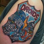 Starwars tattoo by Jenn Siegfried #droids #starwars #bb8 #r2d2 #traditional #JennSiegfried