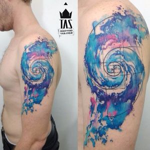 Fibonnaci spiral tattoo #RodrigoTas #watercolor #graphic #fibonacci #spiral