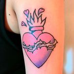 Heart tattoo by @blooming_ink on Instagram. #heart #thorn #pink #pinkink #aesthetic
