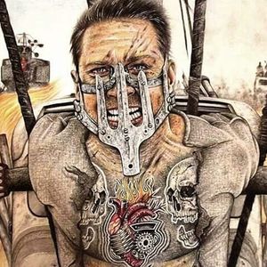 Tom Hardy as Mad Max. (via IG - inkedikons) #InkedIkons #Celebrities #TomHardy #MadMax
