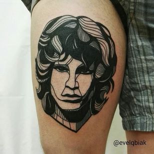 Blackwork Jim Morrison Tattoo por Evel Qbiak #Blackwork #BlackworkTattoos #BlackInk #ContemporaryTattoos #ModernTattoos #BlackInk #BlackworkArtists #blckwrk #JimMorrison #EvelQbiak