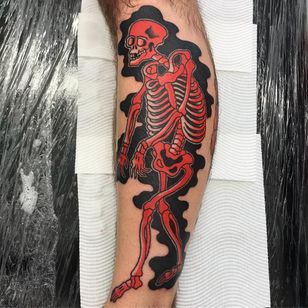 Tatuaje de esqueleto de Horifuku #Horifuku #yokaitattoos #color #skeleton #death #Japanese #yokai #ghost #demon #spirit #folklore #legend #creepy #possed #creating #surreal #wonderful