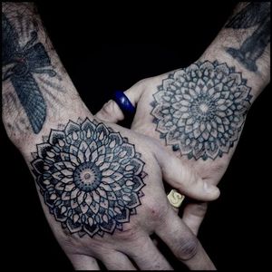 Dotwork Tattoo by Jason Corbett #dotwork #blackwork #mandala #geometric #contemporary #JasonCorbett