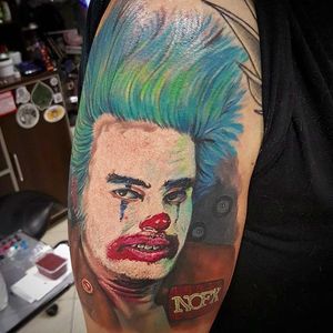 Cokie the Clown tattoo by Stanley Mark (via IG -- stanleyartninktattoo) #stanleymark #nofx #nofxtattoo