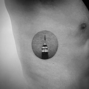 Micro Empire State Tattoo by Balazs Bercsenyi @balazsbercsenyi #balazsbercsenyi #micro #empirestatebuilding