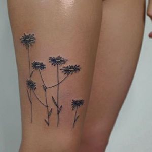 Flower tattoo by Victor Zabuga #VictorZabuga #minimalistic #blackwork #conceptual #flower