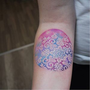 White ink tattoo by Adine Tetovacky #AdineTetovacky #ornamental #graphic #pattern #whiteink