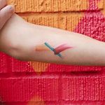 Brushstroke tattoo by Georgia Grey. #GeorgiaGrey #bangbangnyc #painting #brushstroke