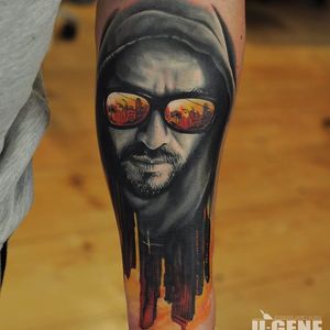 Badass portrait tattoo by Evgeniy Goryachiy aka U-Gene #EvgeniyGoryachiy #UGene #realistic #realism #portrait