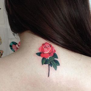 Red rose via instagram zihee_tattoo #rose #flower #floral #watercolor #colorful #illustrative #zihee