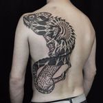 Chameleon tattoo by Eric Stricker #EricStricker #monochrome #dotwork #blackwork #geometric #chameleon