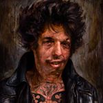 An awesome depiction of Grime from Shawn Barber's badass portfolio (IG—shawndbarber). #fineart #Grime #paintings #portraits #ShawnBarber #tattooists
