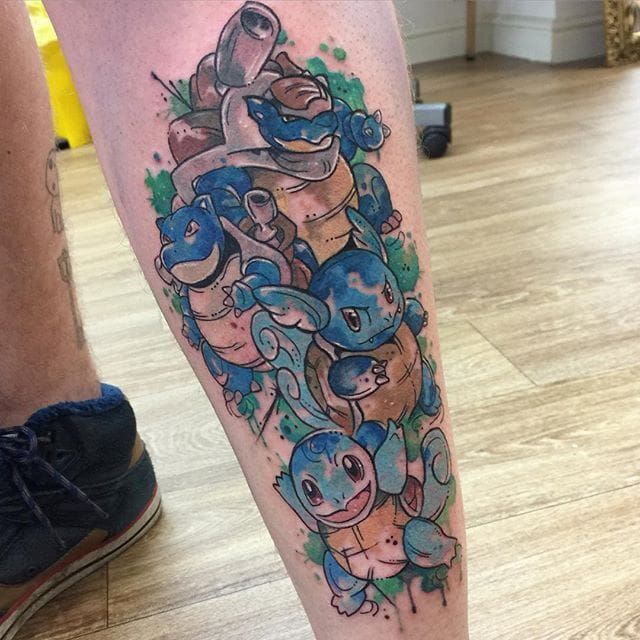 Epic squirtle evolution tattoo by Megan       eternalinks  ladytattooist colourtattoos townsville townsvilletattoo  Instagram