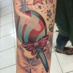 Classic white and red lollipop, by @pierre_trt #lollipoptattoo #lollipop #candy