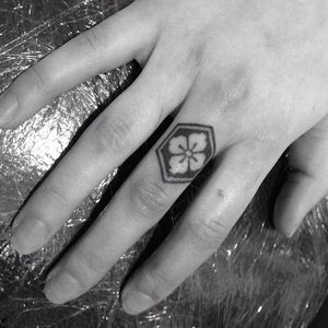 Tattoo by @katblackstone #blackwork #ring #finger #katblackstone