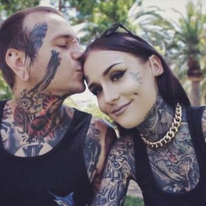 Monami Frost and husband, tattoo artist Anrijs Straume (via IG-monamifrost) #monamifrost #model #alternativemodel #tattooedmom #tattooedmodel #blogger #vlogger #AnrijisStraume