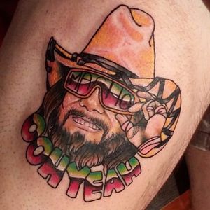Randy Savage Tattoo by Eathan Langford #randysavage #randysavagetattoo #machomanrandysavage #wrestlingtattoo #wrestling #portrait #superstar #wwe #wwetattoos #sports #EathanLangford