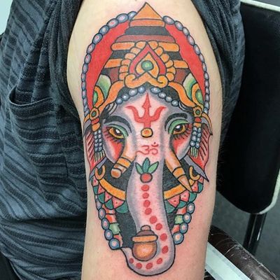 Ganesh by Robert Ryan #RobertRyan #Ganesh #Ganesha #color #tattoooftheday