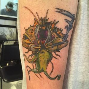 The Mollusk tattoo by Nate Rodoni (via IG -- jimbianco) #naterodoni #ween #weentattoo