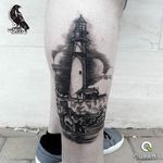 Lighthouse tattoo by Matteo Cascetti. #MatteoCascetti #sketch #contemporarytattooart #avantgarde #lighthouse
