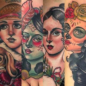 Beautiful Girls Tattoo by Sadee Glover @Sadee_Glover #SadeeGlover #SadeeGloverTattoo #Neotraditional #Neotraditionaltattoo #BlackChaliceTattoo #Swindon #England #Girls #Girltattoo #Ladytattoo