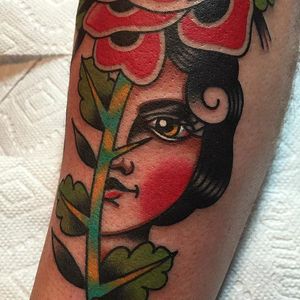 Peek through by Phil DeAngulo (via IG-midwestphil) #woman #ladyhead #traditional #color #flower #PhilDeAngulo
