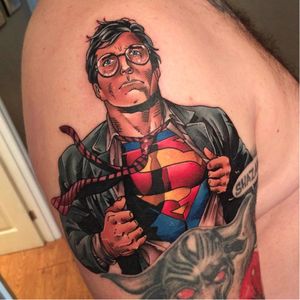 Superman tattoo by Dane Grannon #superman #supermantattoo #DaneGrannon