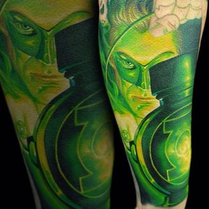 Green Lantern Tattoo by @jamestattooart #GreenLantern #GreenLanternTattoo #DCComics #DCTattoos #ComicTattoos #SuperheroTattoos #Superhero #JamesTattooArt