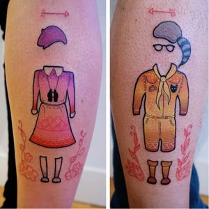 Lovely matching tattoos by Miss Sucette #moonrisekingdom #MissSucette #matching #suzy #sam